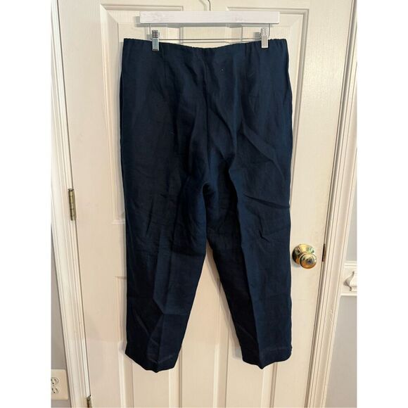 J. Jill Love Linen Navy Pull On Ankle Pants sz M EUC - Picture 5 of 6